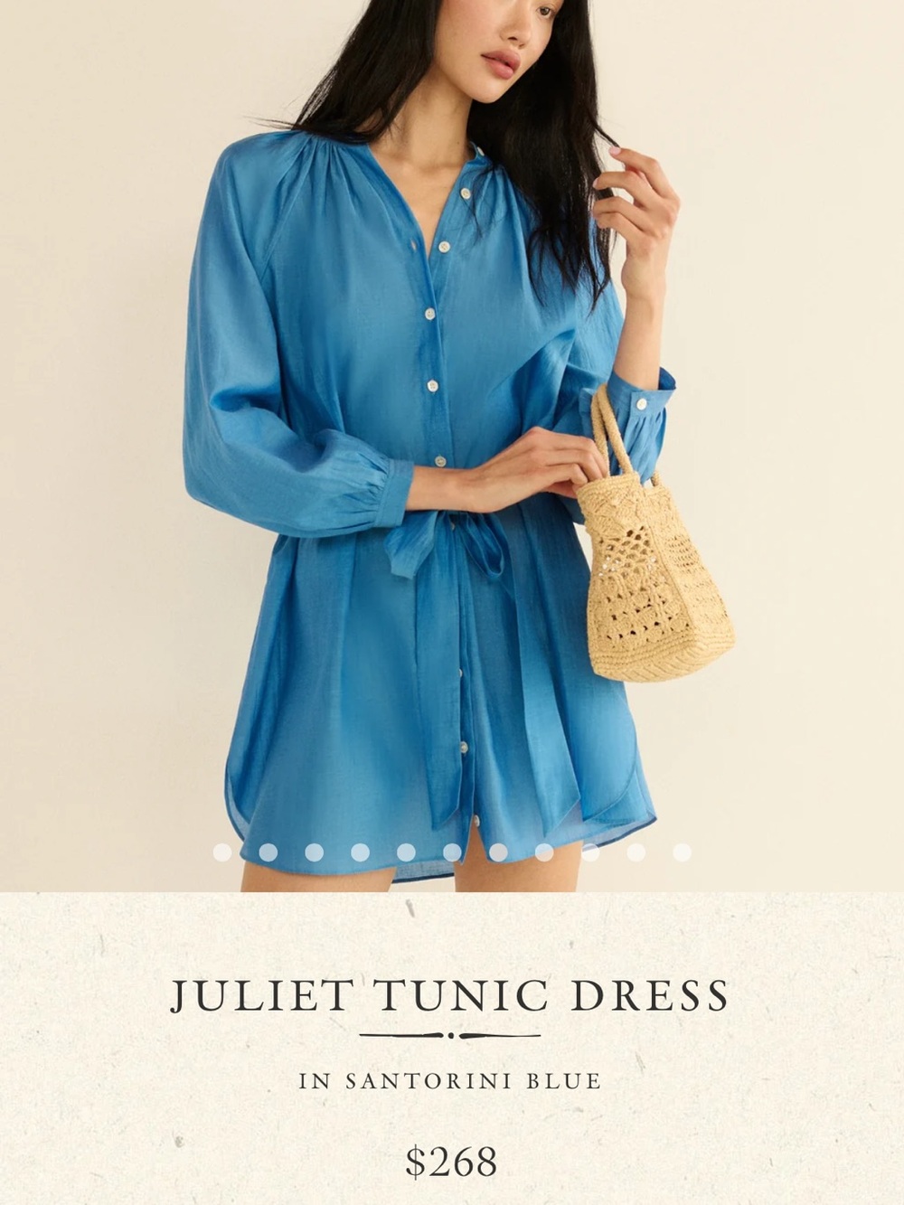 Doen Juliet Tunic Dress in Santorini Blue